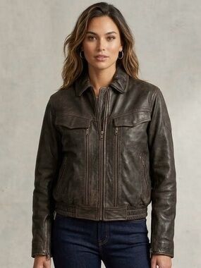 First Gear Scout Women's Leather Thermoliner Motorcycle‎ Jacket, Black, Size M